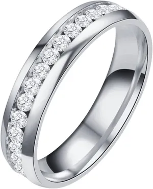 Wedding Band for Women,Gold Plated Solid Sterling Sliver Tiny Cubic Zirconia Inlaid Rings Stackable Eternity Promise Rings