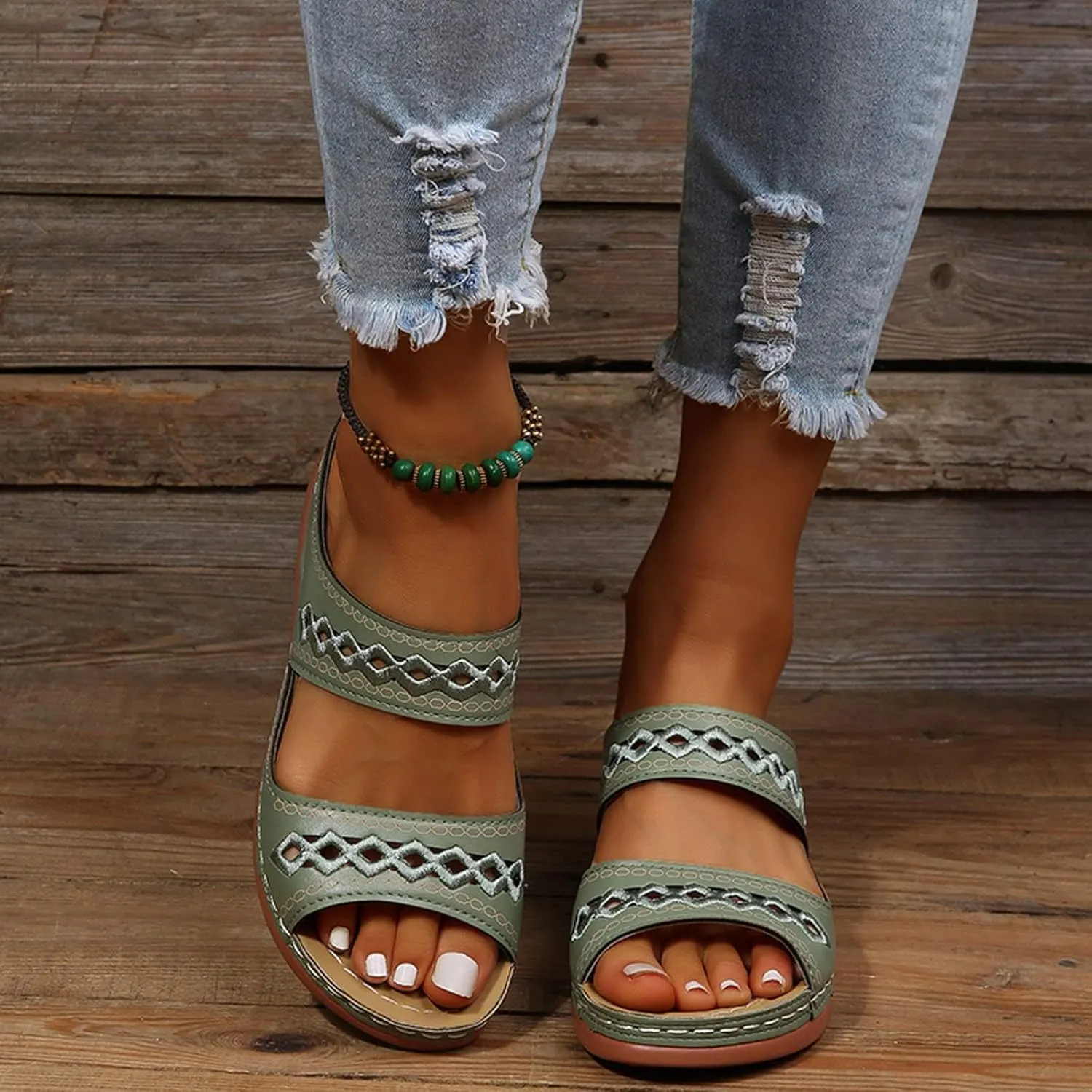 Wedge Sandals for Women,Comfortable Trendy Wedge Platform Arch Support Wide Width Flip Flops,Sandalias De Mujer Elegantes,Open Toe Platform Outdoor Flip Flops Shoes