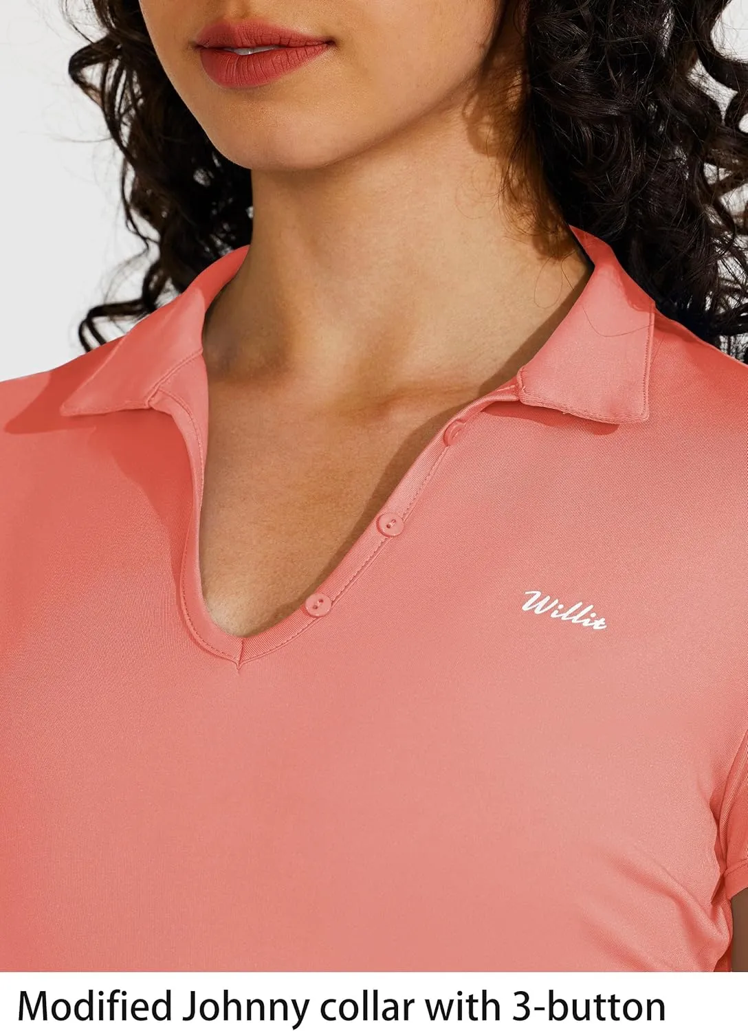 Willit Women's Tennis Shirts Quick Dry Golf Polo Shirts Short Sleeve Active Workout Shirts UPF 50  Running Tops