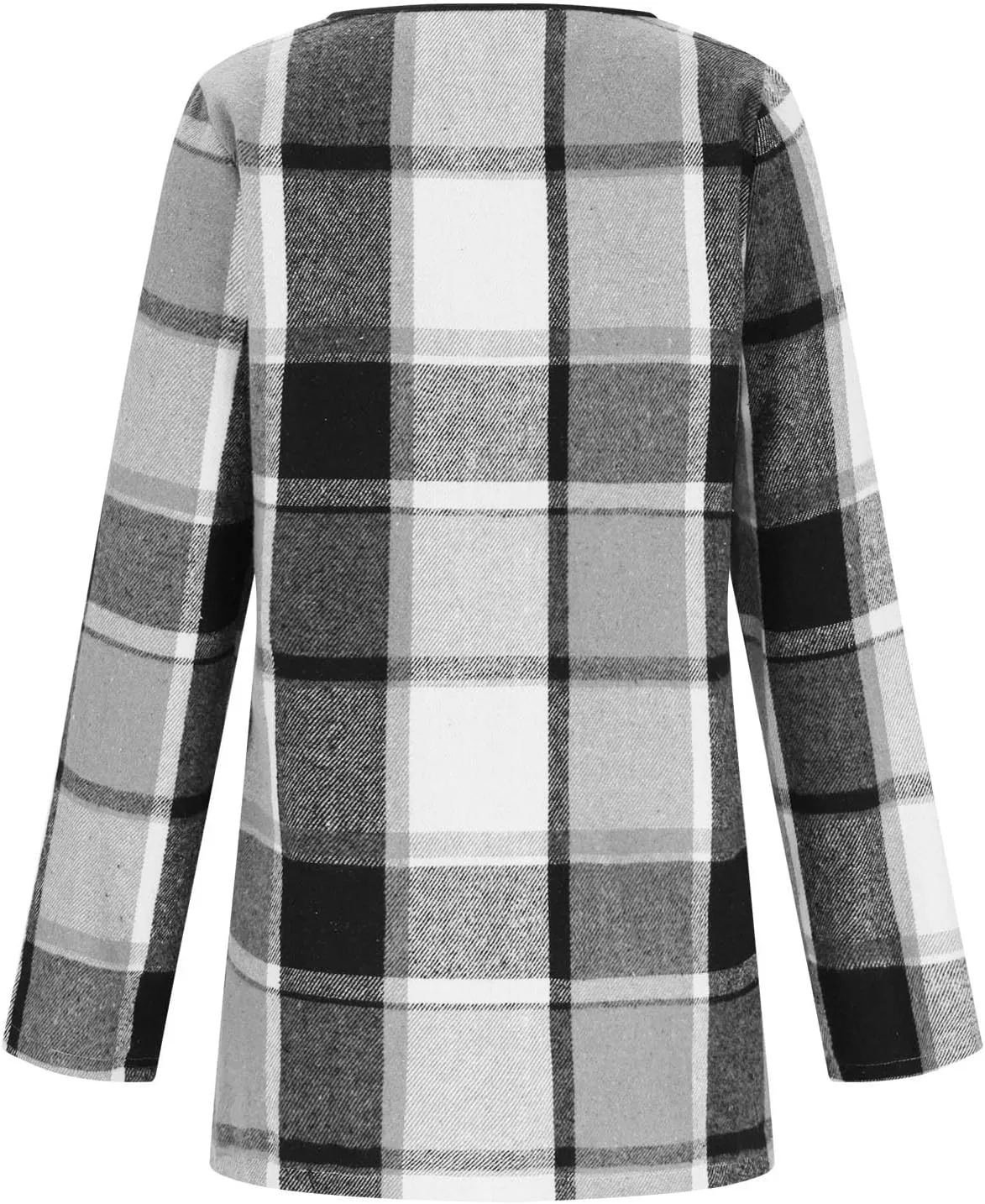 Winter Coats for Women Oversized Casual Cardigan Tops Long Sleeve Hoodless Plaid Jackets 2024 Fall Clothes