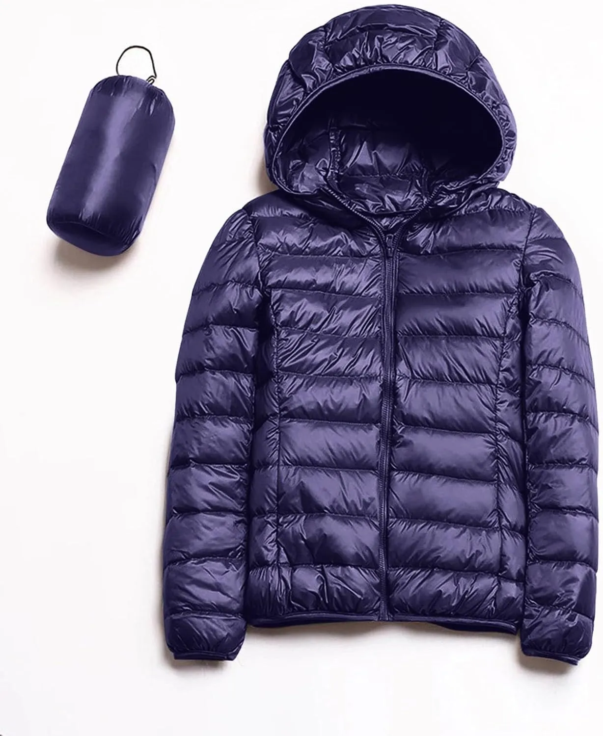 Winter Jacket Women Women Warm Lightweight Hooded Windproof Winter Coat With Recycled Insulation Blue Jacket
