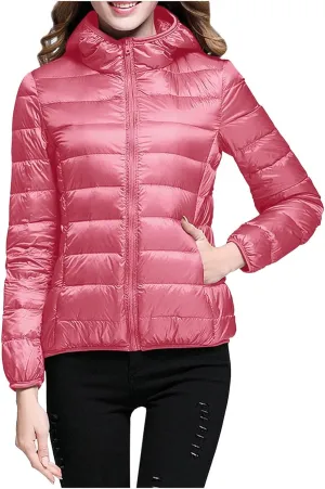 Winter Jacket Women Women Warm Lightweight Hooded Windproof Winter Coat With Recycled Insulation Blue Jacket