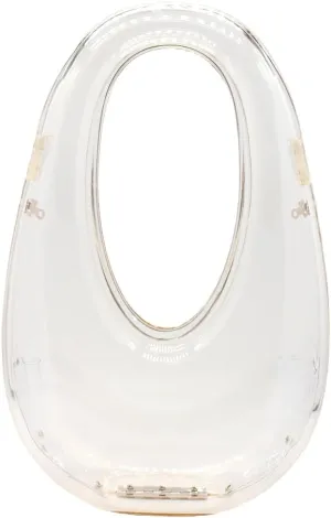 Women Acrylic Clutch Purse Egg Shape Evening Bag Metallic Top Handle Handbag Mirror Shoulder Bag for Wedding Party