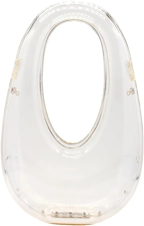 Women Acrylic Clutch Purse Egg Shape Evening Bag Metallic Top Handle Handbag Mirror Shoulder Bag for Wedding Party