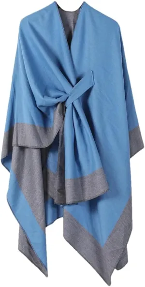 Women Cape Knitted Cardigan Irregular Capes Ponchos Solid Color Capes Coffee Cloak