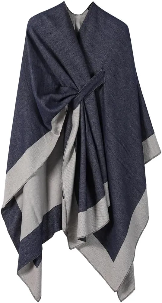 Women Cape Knitted Cardigan Irregular Capes Ponchos Solid Color Capes Coffee Cloak