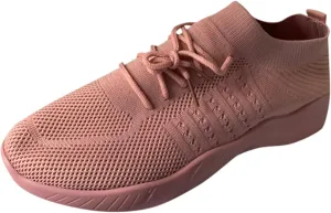 Women Mesh Sneakers Lace Up Slip on Running Shoes Non Slip Breathable Walking Shoes Orthopedic Casual Sneakers with Arch Support