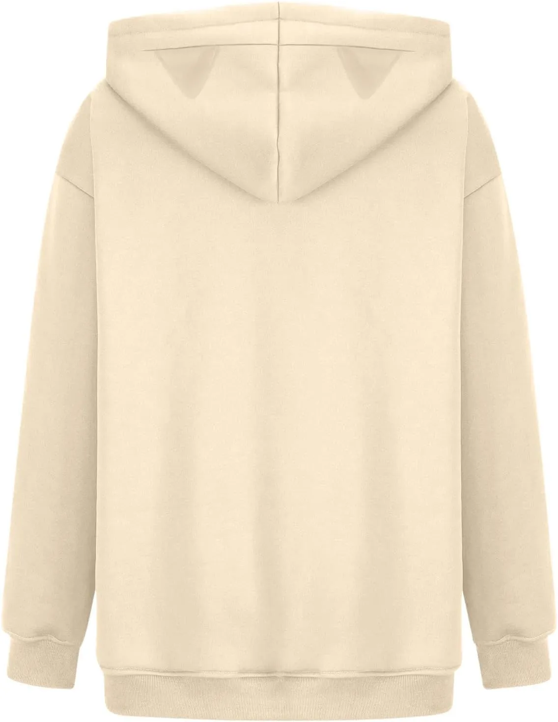 Women Plus Size Cute Cat Ear Hoodies Solid Color Fluffy Sweatshirt Baggy Casual Homewear Sweater Tops Trendy Clothing
