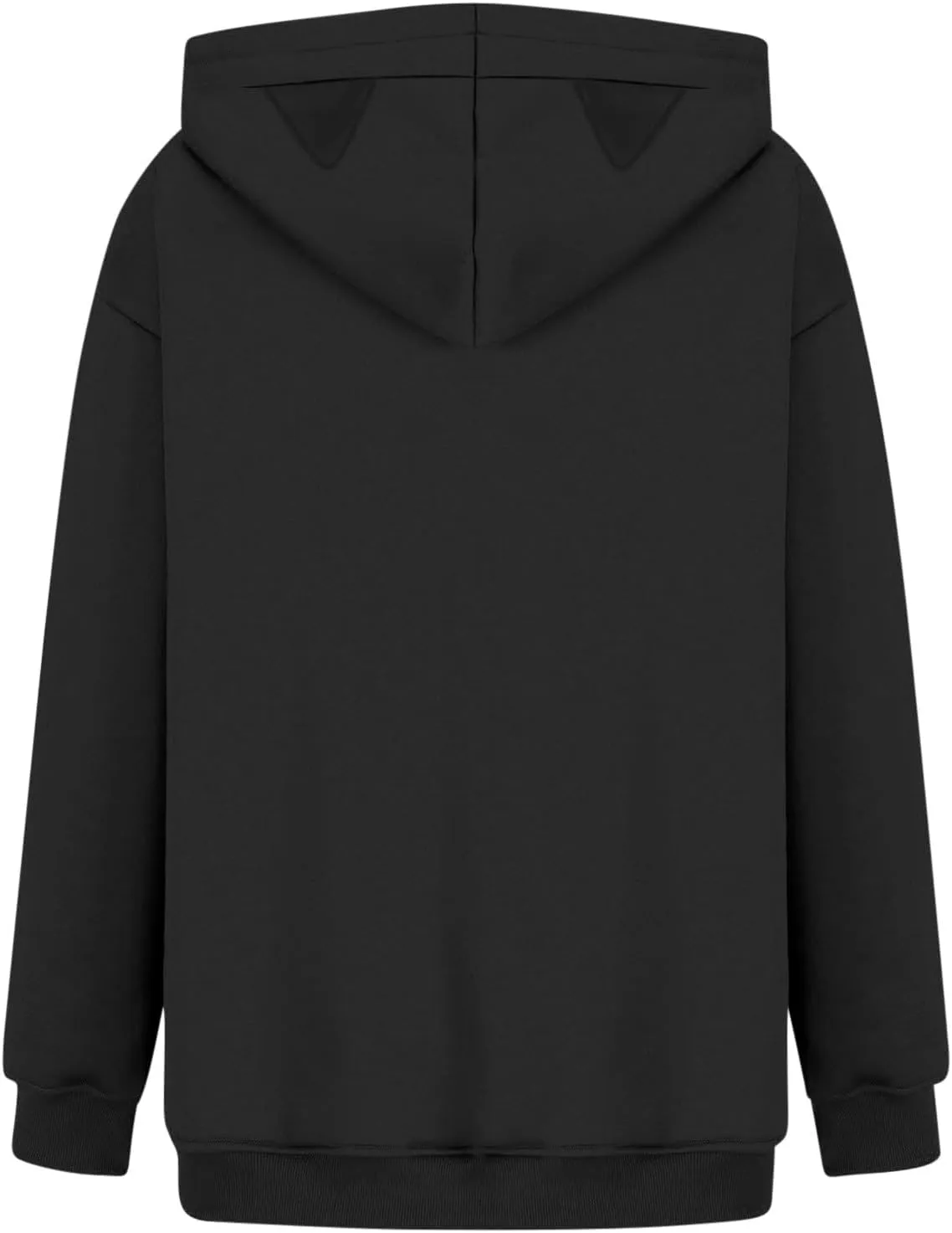 Women Plus Size Cute Cat Ear Hoodies Solid Color Fluffy Sweatshirt Baggy Casual Homewear Sweater Tops Trendy Clothing