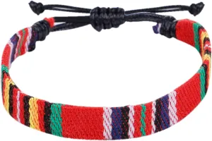 Women Teen Girls Link Bracelets Color Rope Woven Bohemia Adjustable Boho Surfer for Men Women Thin String Rope Handmade Beach Colorful Friendship Bangle- Boy Girl Bracelet (T, One Size)