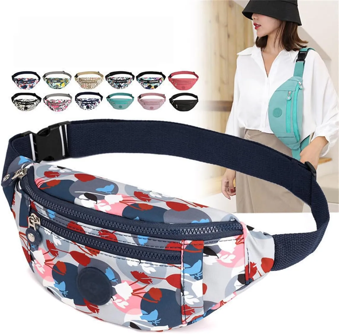 Women Waist Belt Bag Purse Hip Pouch Travel Sport Bum, Fashion Waist Belt Pack Bags Crossbody Pouch Money Shoulder Purse (A)
