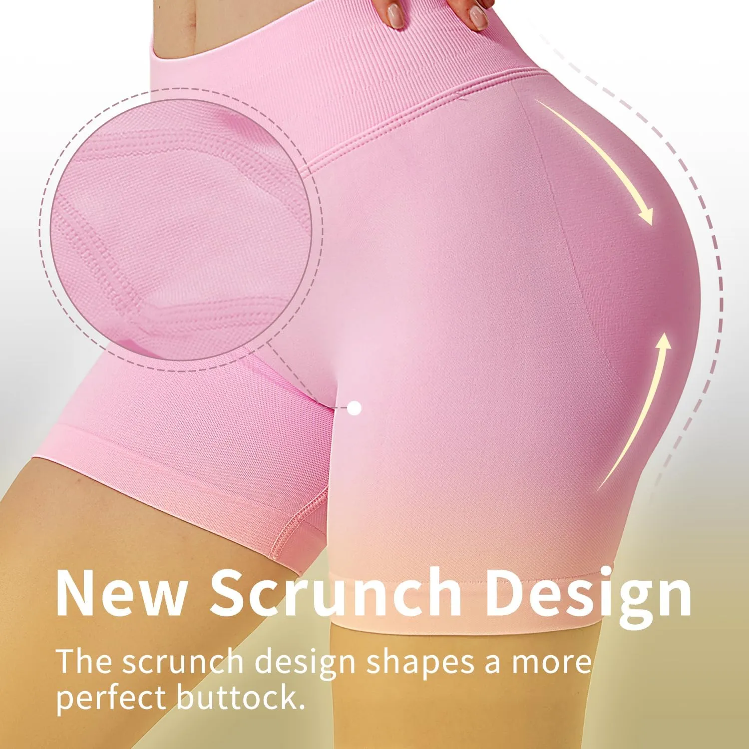 Women Workout Impact Shorts 4.5 Scrunch Butt Lifting Tummy Contro Gym Comfy Running Seamless Booty Biker Shorts