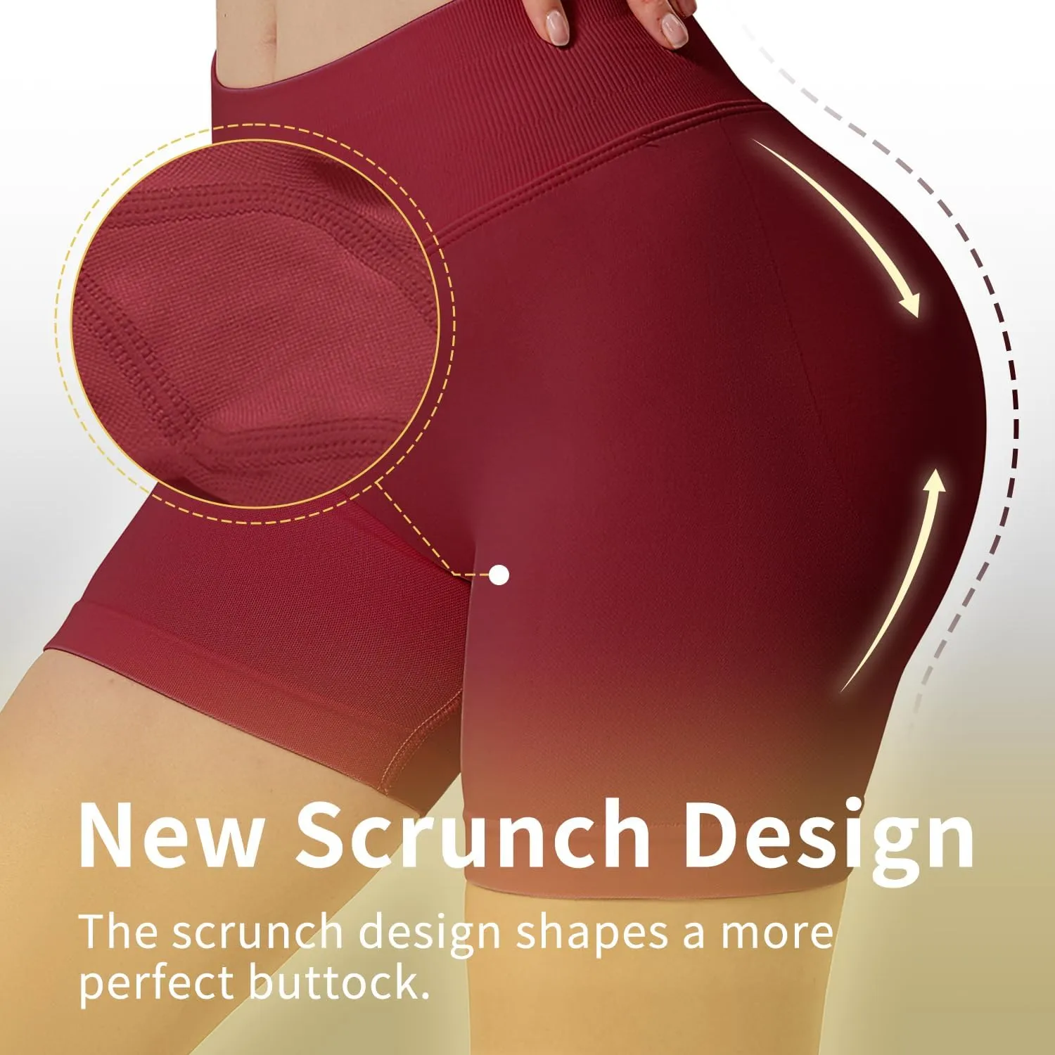 Women Workout Impact Shorts 4.5 Scrunch Butt Lifting Tummy Contro Gym Comfy Running Seamless Booty Biker Shorts