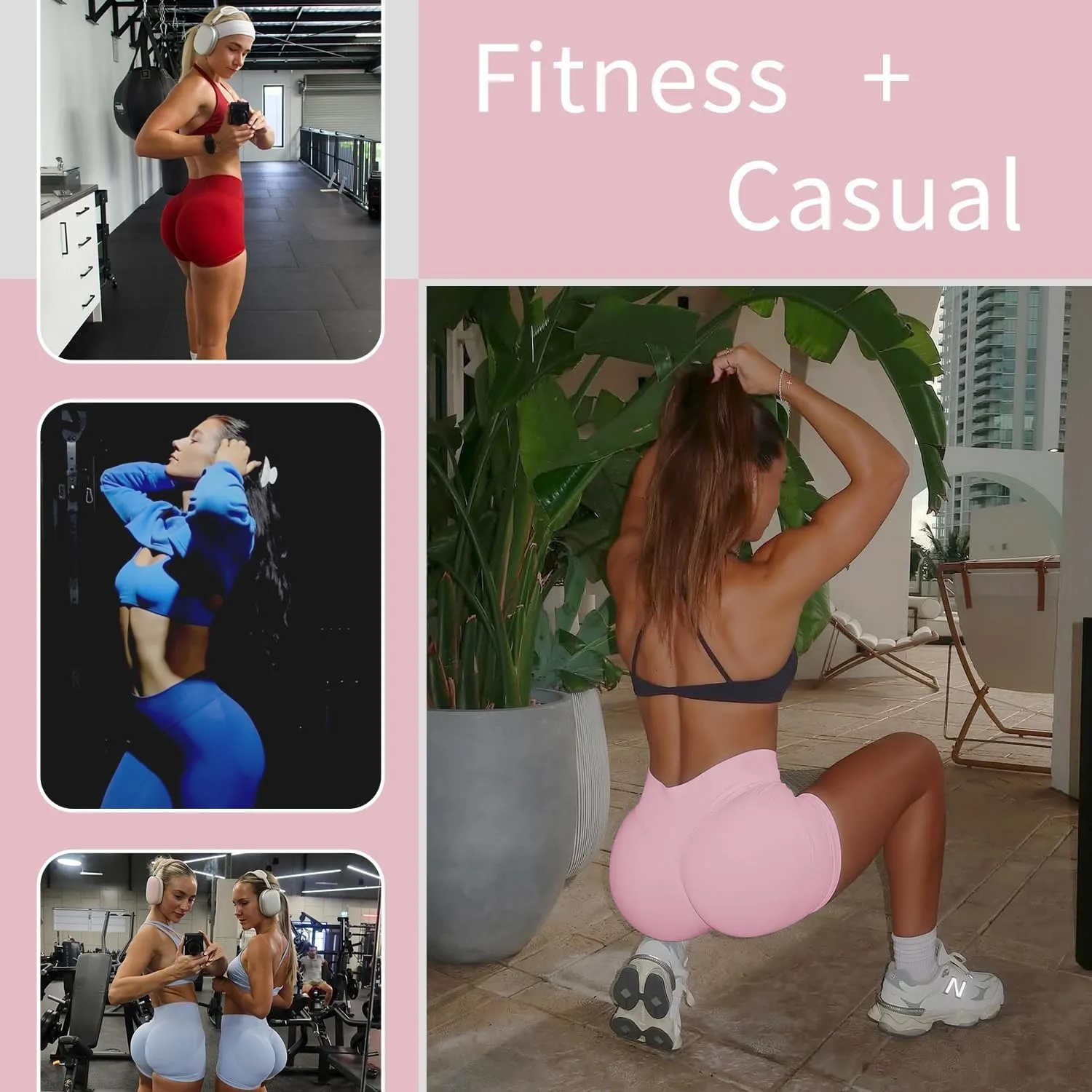 Women Workout Impact Shorts 4.5 Scrunch Butt Lifting Tummy Contro Gym Comfy Running Seamless Booty Biker Shorts