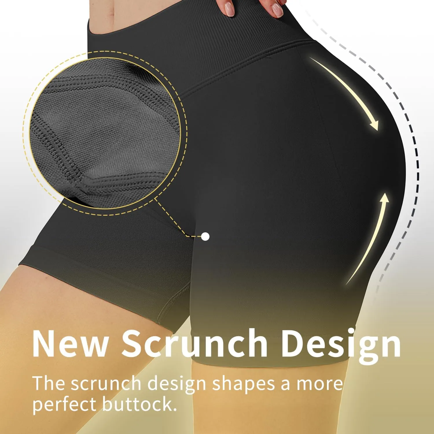 Women Workout Impact Shorts 4.5 Scrunch Butt Lifting Tummy Contro Gym Comfy Running Seamless Booty Biker Shorts