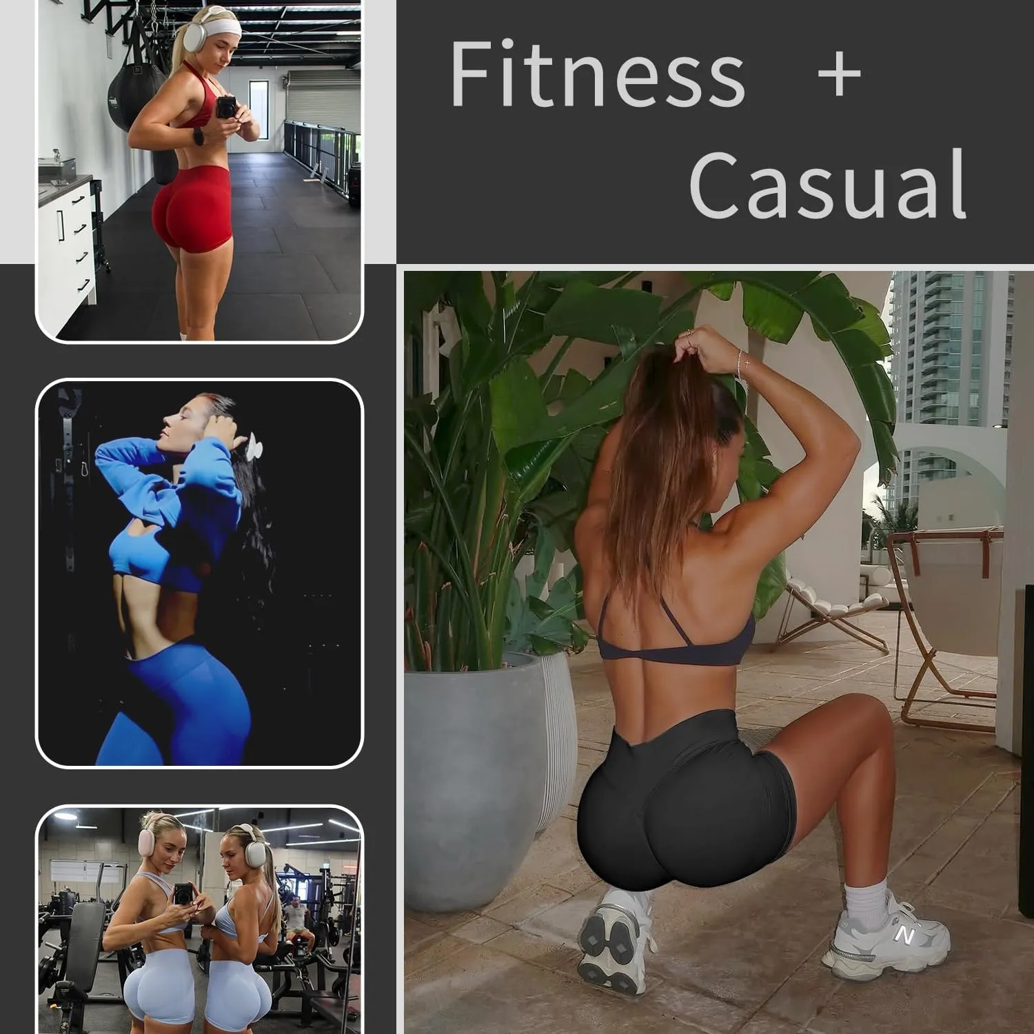 Women Workout Impact Shorts 4.5 Scrunch Butt Lifting Tummy Contro Gym Comfy Running Seamless Booty Biker Shorts