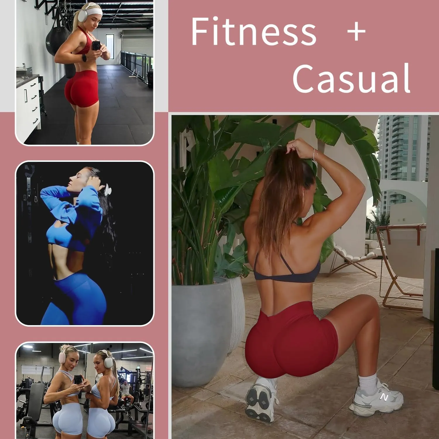 Women Workout Impact Shorts 4.5 Scrunch Butt Lifting Tummy Contro Gym Comfy Running Seamless Booty Biker Shorts