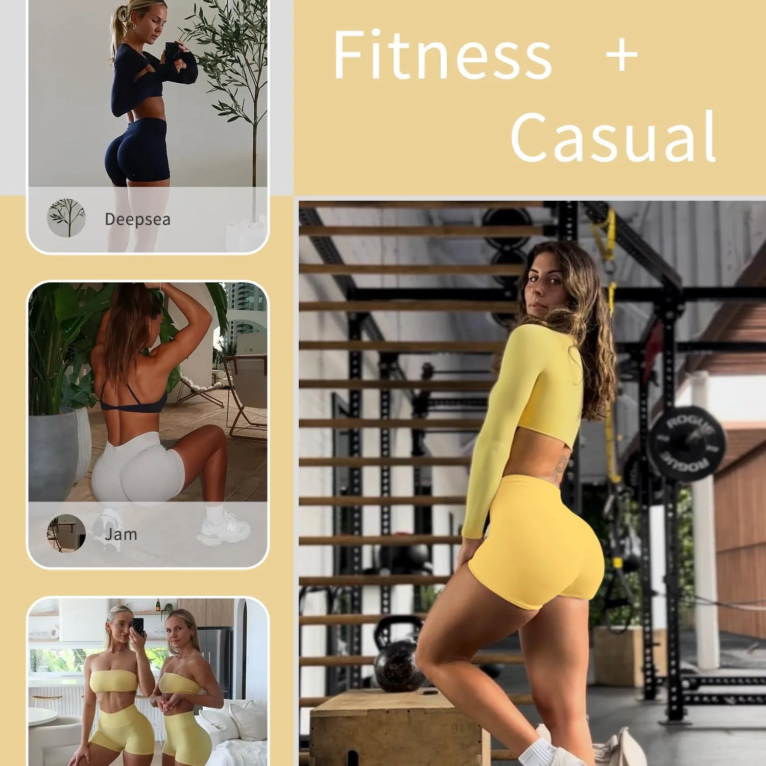 Women Workout Impact Shorts 4.5 Scrunch Butt Lifting Tummy Contro Gym Comfy Running Seamless Booty Biker Shorts