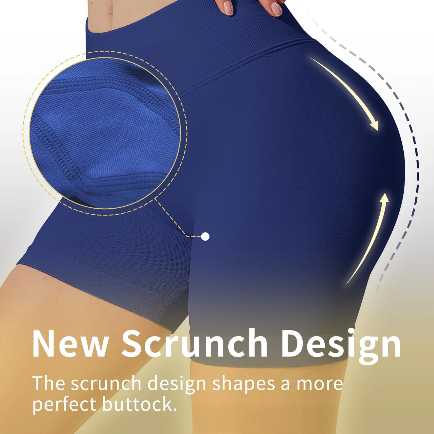 Women Workout Impact Shorts 4.5 Scrunch Butt Lifting Tummy Contro Gym Comfy Running Seamless Booty Biker Shorts