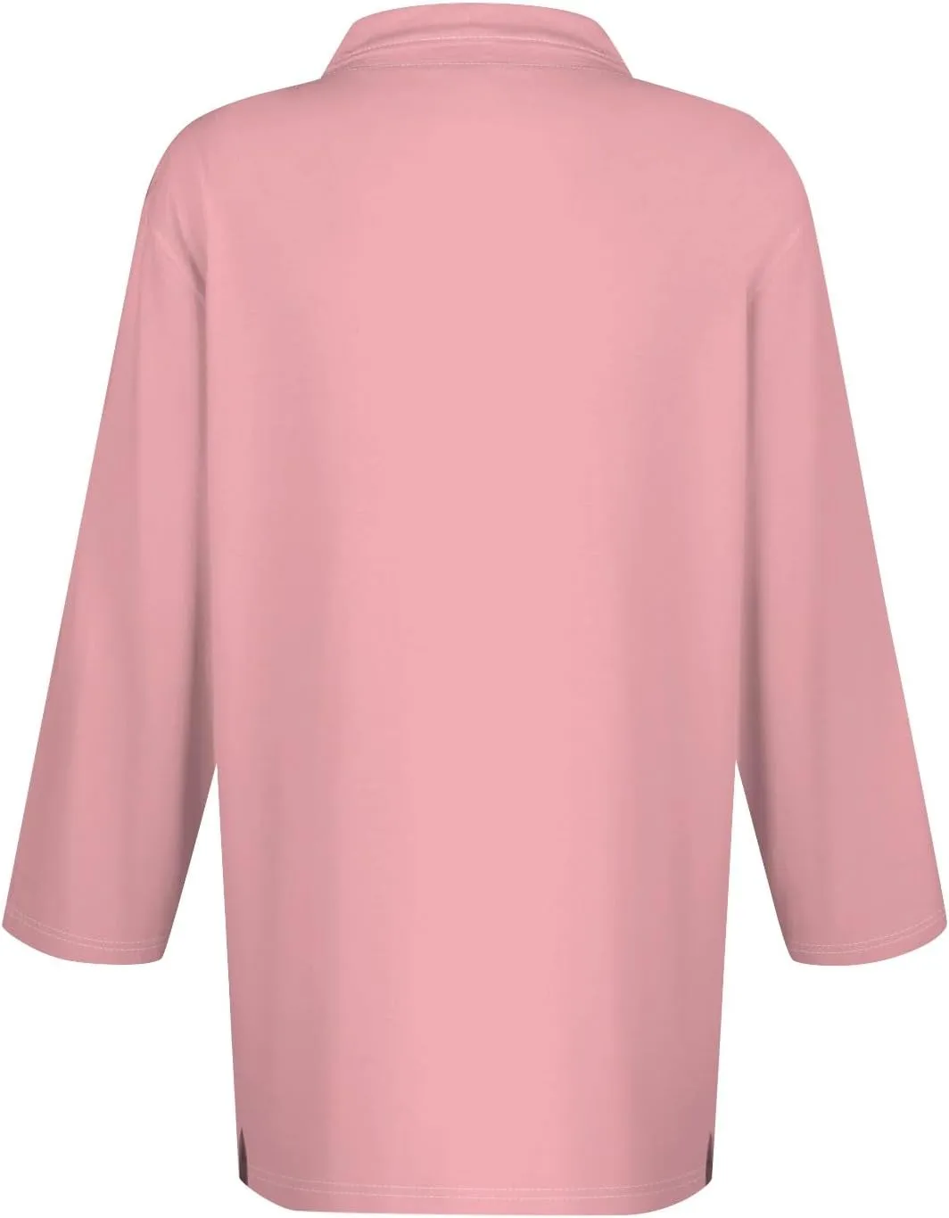 Womens 3/4 Sleeve Tops V Neck Work Polo Shirts Dressy Casual Striped Blouses Three Quarter Length Tunic Tops
