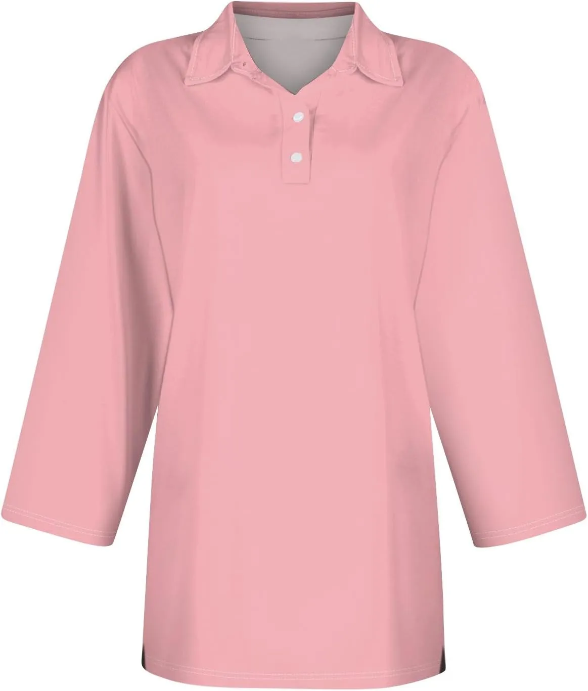 Womens 3/4 Sleeve Tops V Neck Work Polo Shirts Dressy Casual Striped Blouses Three Quarter Length Tunic Tops