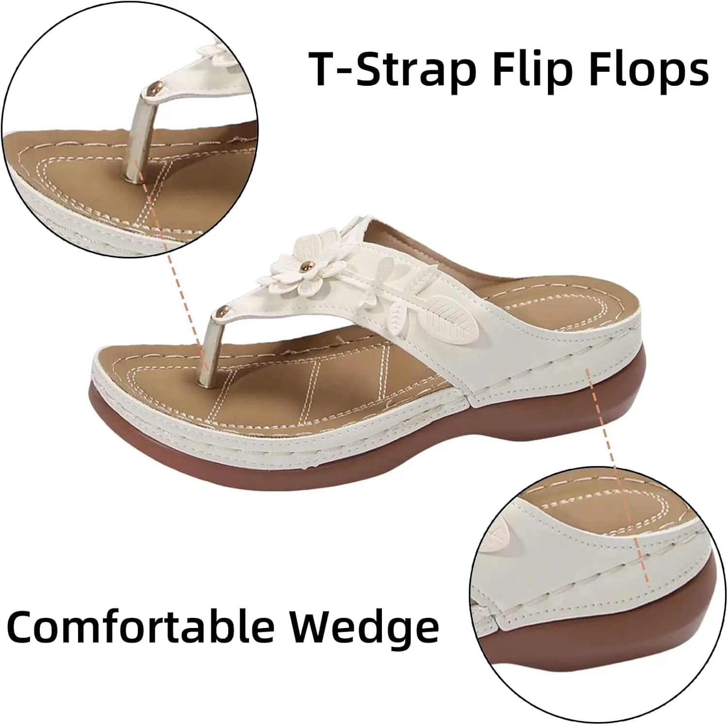 Womens Arch Support Soft Cushion Flip Flops Yoga Mat Comfortable Walking Thong Sandals Slip On Wedge Sandal Indoor Outdoor for Summer