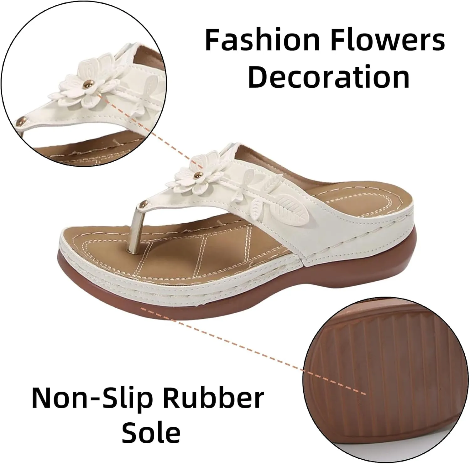 Womens Arch Support Soft Cushion Flip Flops Yoga Mat Comfortable Walking Thong Sandals Slip On Wedge Sandal Indoor Outdoor for Summer