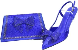 WomenS Arrival Wedding Shoes and Bag Set Luxury Pointed Toe High Heel Slingbacks with Matching Handbag
