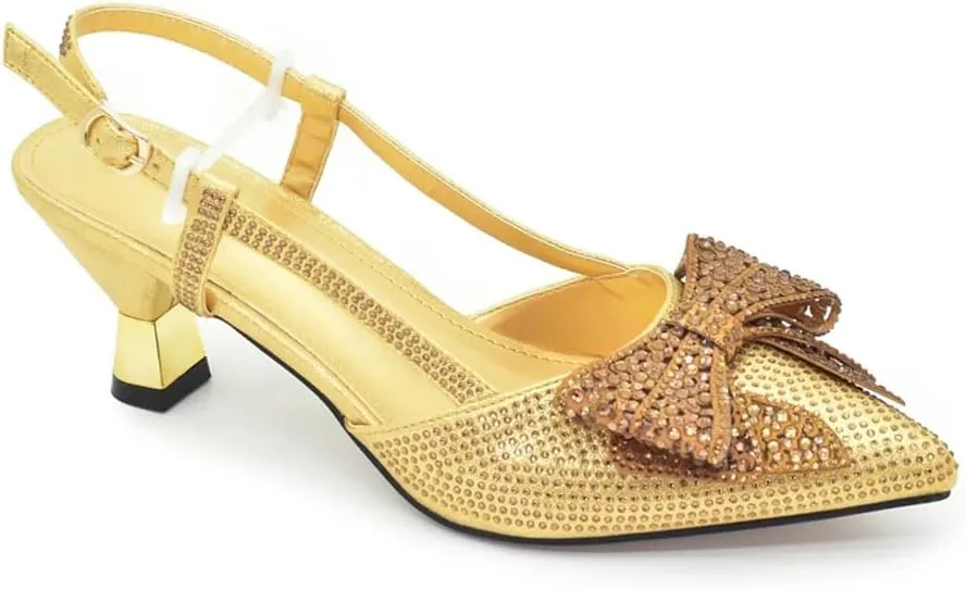 WomenS Arrival Wedding Shoes and Bag Set Luxury Pointed Toe High Heel Slingbacks with Matching Handbag