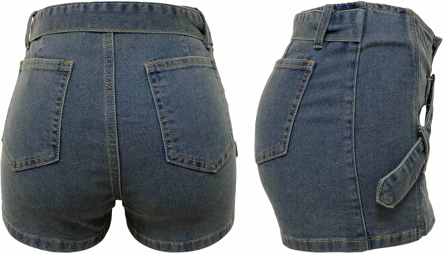 Women's Casual High Waisted Jean Skorts 2025 Summer Stretchy Denim Mini Skirt with Shorts Y2K Streetwear