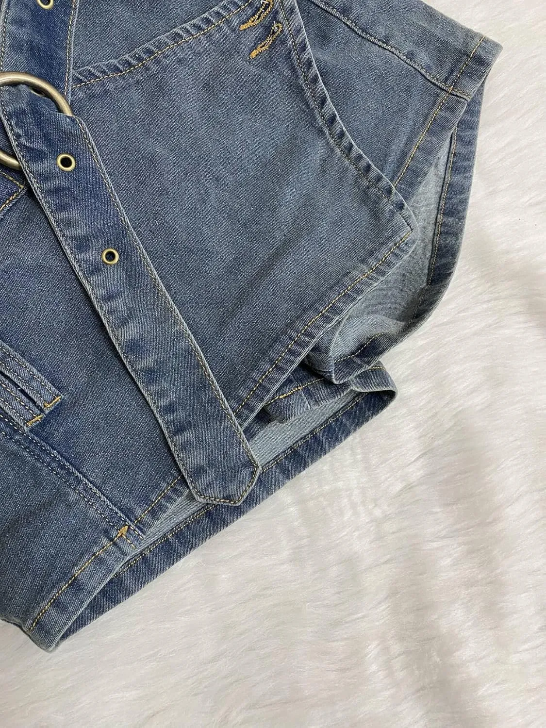 Women's Casual High Waisted Jean Skorts 2025 Summer Stretchy Denim Mini Skirt with Shorts Y2K Streetwear