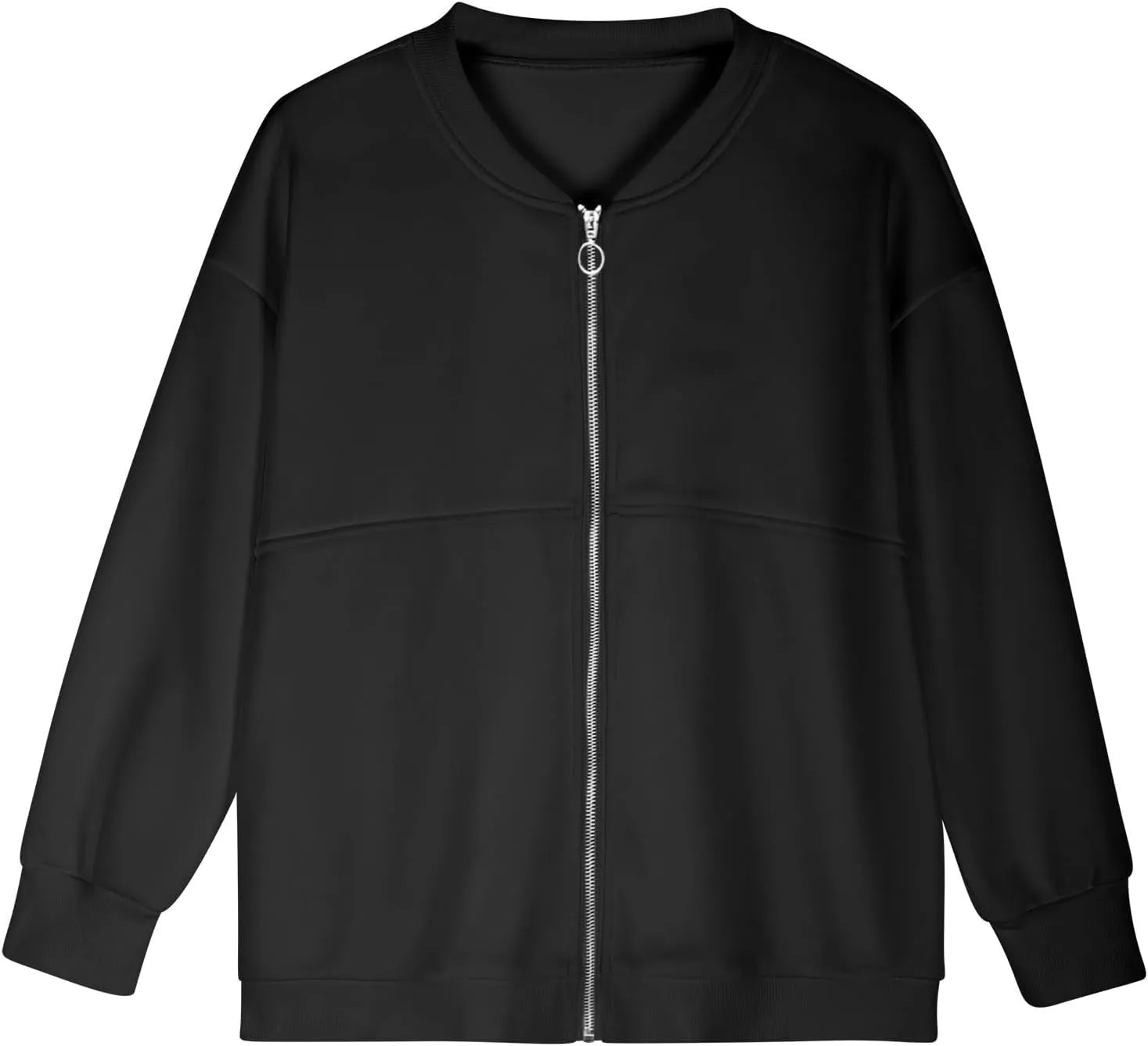 Womens Full Zip Up Sweatshirt Jackets Trendy 2024 Casual Long Sleeve Lightweight Sweatshirts Teen Girls Preppy Clothes