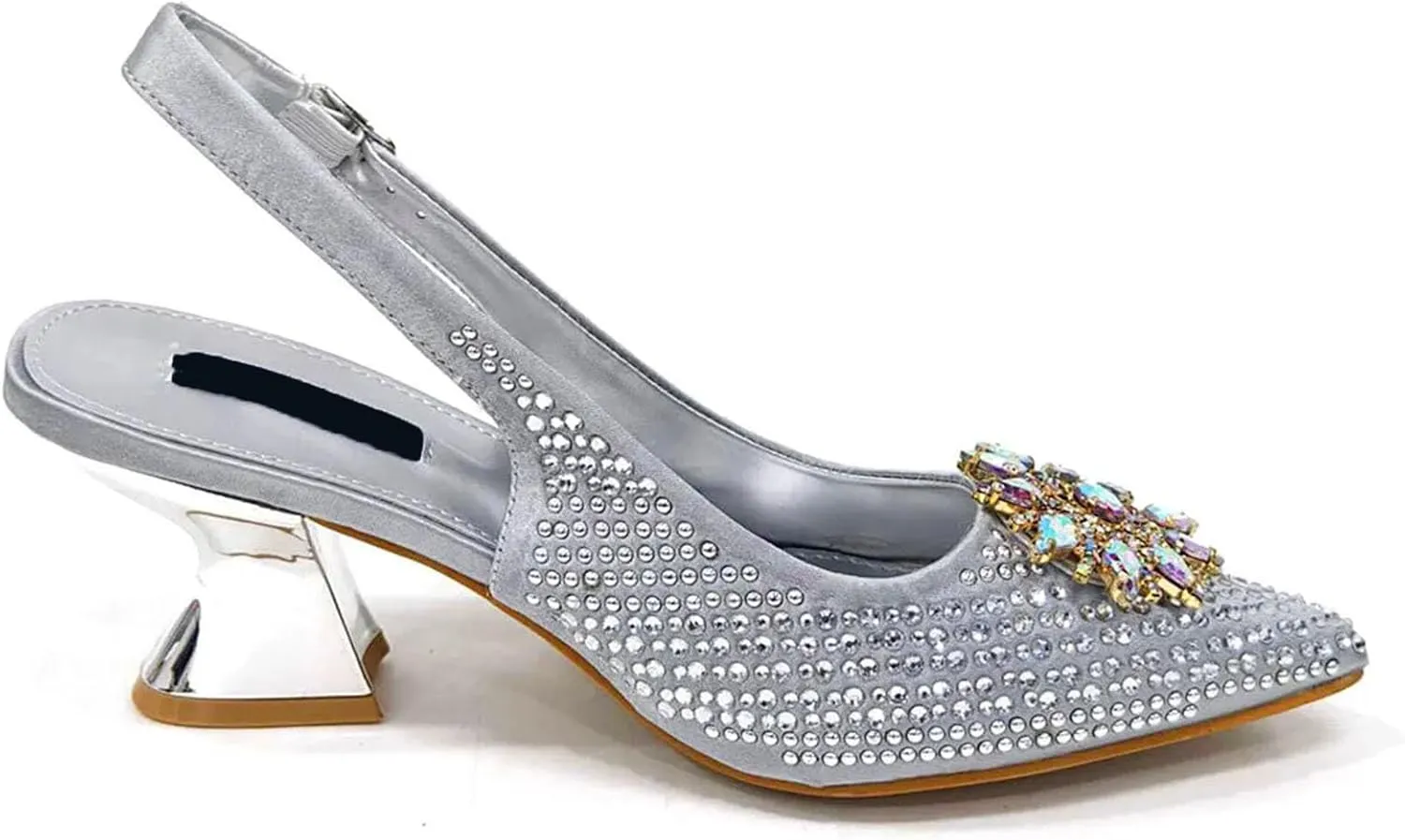 Womens Italian Petal Clutch Wedding Shoes Set Rhinestone Bridal Pumps and Evening Party Sparkly Rhinestone Handbag