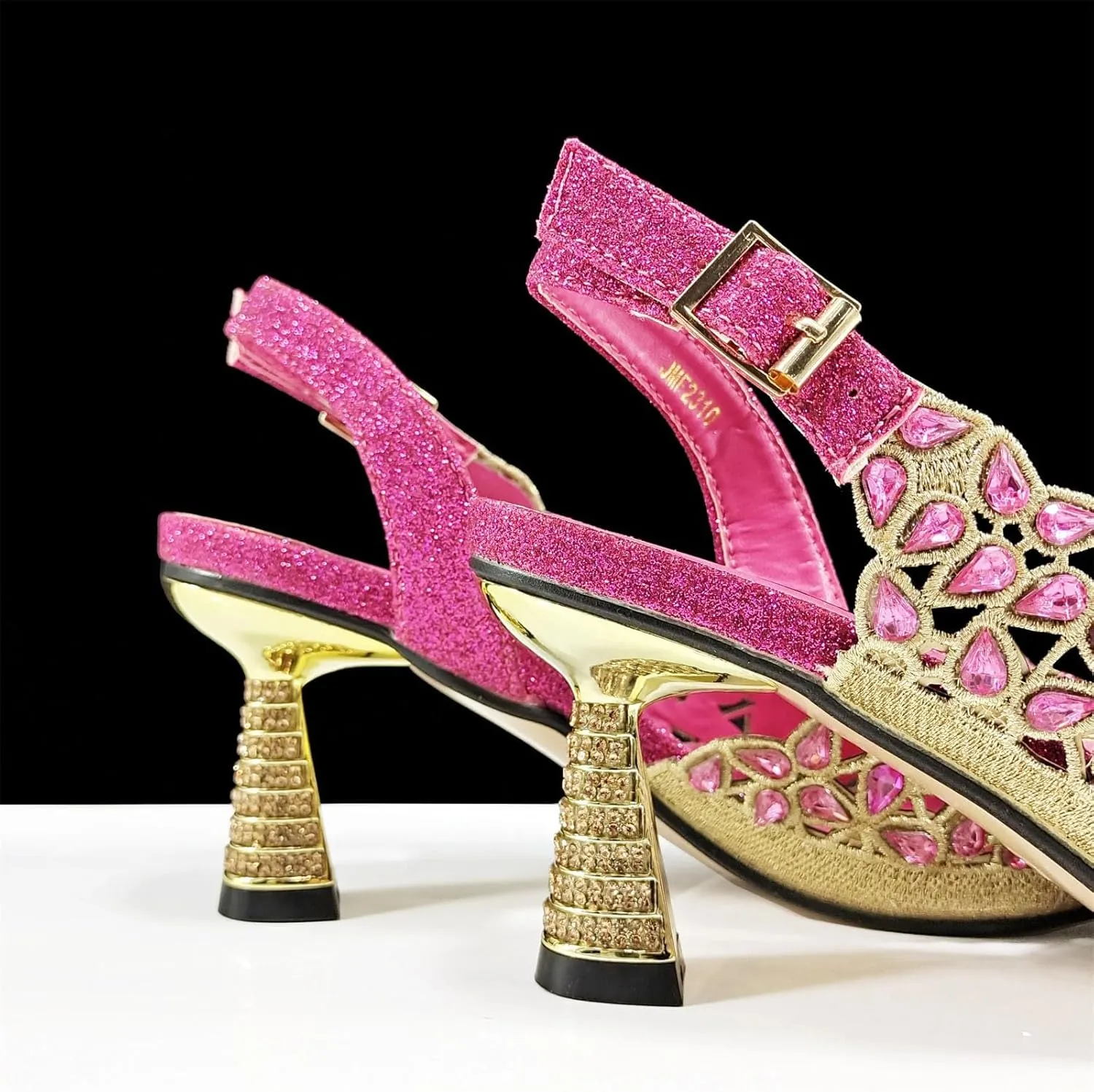 Womens Italian Wedding Shoes Set Bridal Pumps and Matching Evening Bag Rhinestone Beaded Sequin Clutch Purse