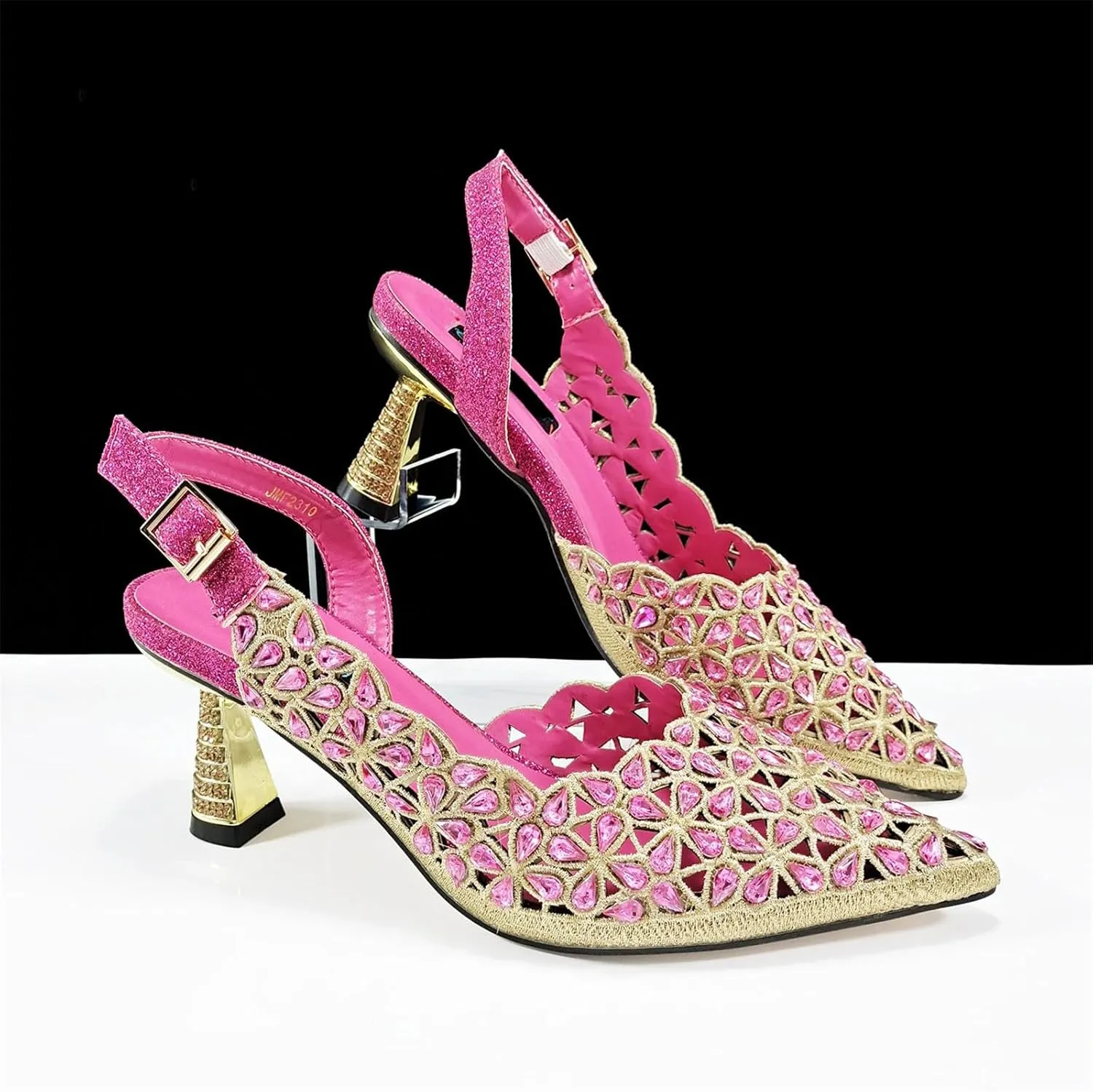 Womens Italian Wedding Shoes Set Bridal Pumps and Matching Evening Bag Rhinestone Beaded Sequin Clutch Purse