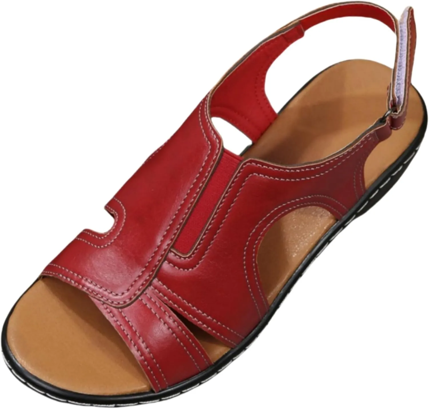 Women's Low Wedge Sandals Ankle Strap Heel Sandal Open Toe Wide Dress Summer Comfortable Shoes