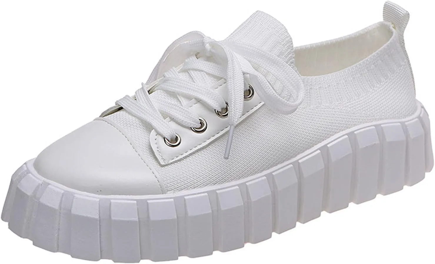 Womens Platform Sneakers White Tennis Shoes Casual Low Top Fashion Sneaker Hiking Workout Sports Gym Footwear