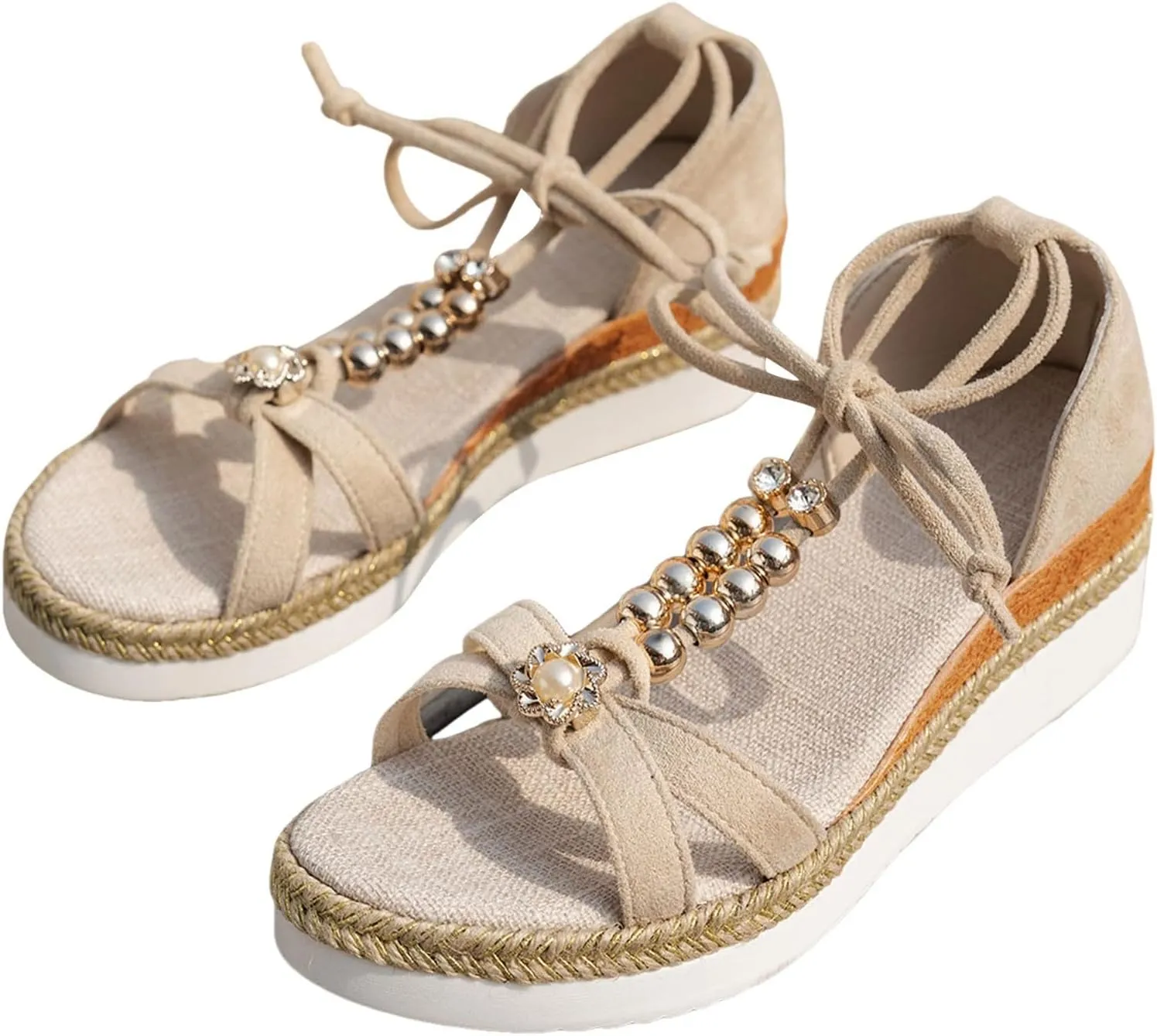 Women's Platform Wedge Sandals Wedge Sandals for Women Walking Slip on Arch Support Sandal Casual Soft Beach