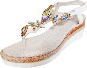 Women's Platform Wedge Sandals Wedges for Women Arch Support Soft Walking Sandal Beach Casual Slip on