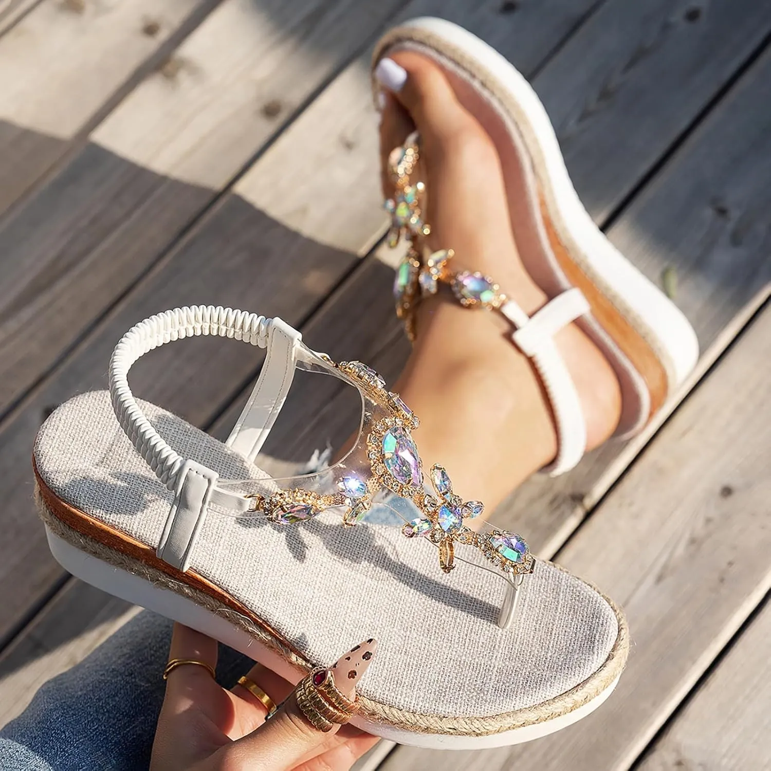 Women's Platform Wedge Sandals Wedges for Women Arch Support Soft Walking Sandal Beach Casual Slip on