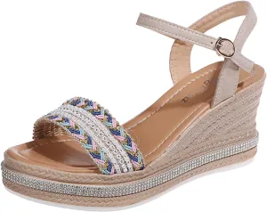Women's Platform Wedge Sandals Wedges for Women Beach Summer Comfortable Sandal Arch Support Casual Soft