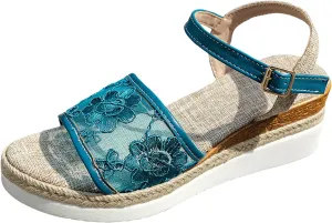 Women's Platform Wedge Sandals Wedges for Women Casual Beach Walking Sandal Slip on Arch Support Soft