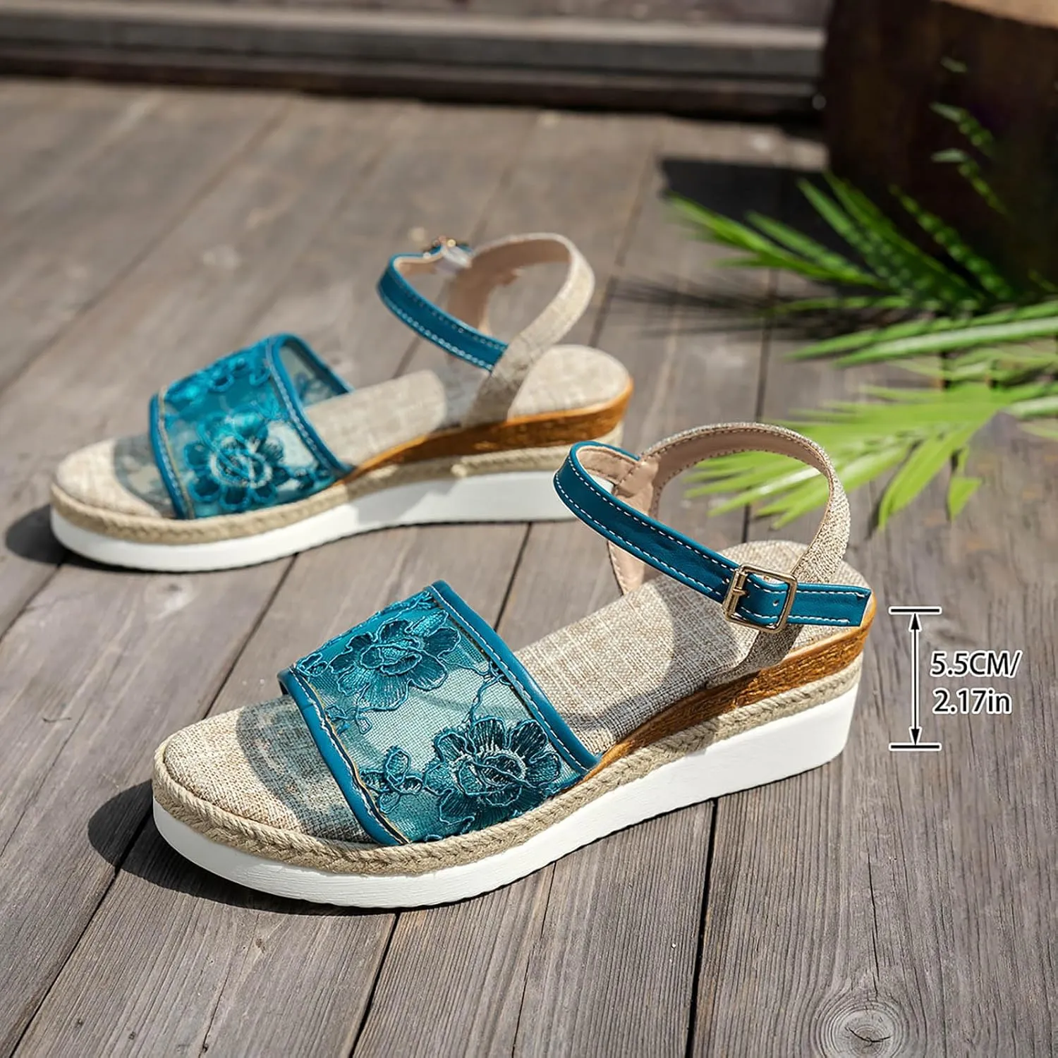Women's Platform Wedge Sandals Wedges for Women Casual Beach Walking Sandal Slip on Arch Support Soft