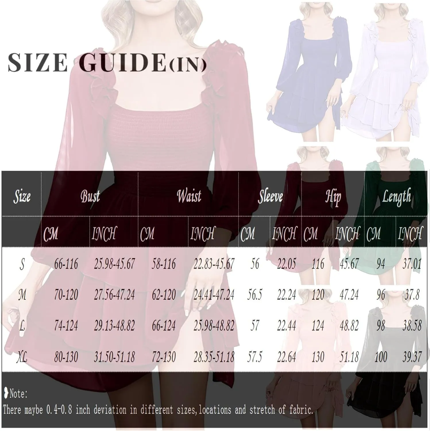 Women's Ruffle Mini Dress Square Neck Casual Party Dress Cute Wedding Guest Dresses Homecoming Cocktail Dresses