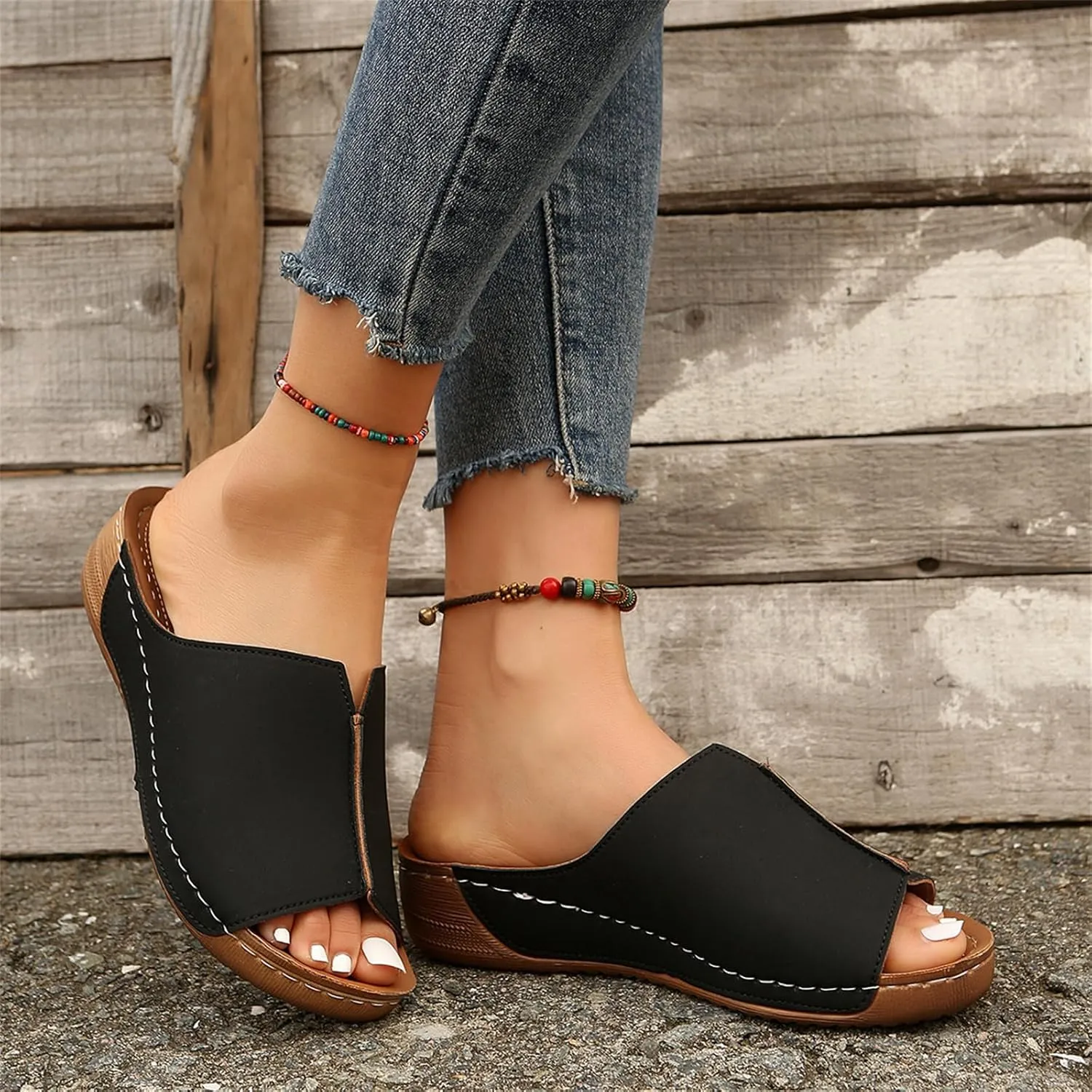 Women's Sandals Comfortable Cute Orthopedic Slippers Anti-Slip Walking Dressy Summer Orthotic Flip Flops with Arch Support