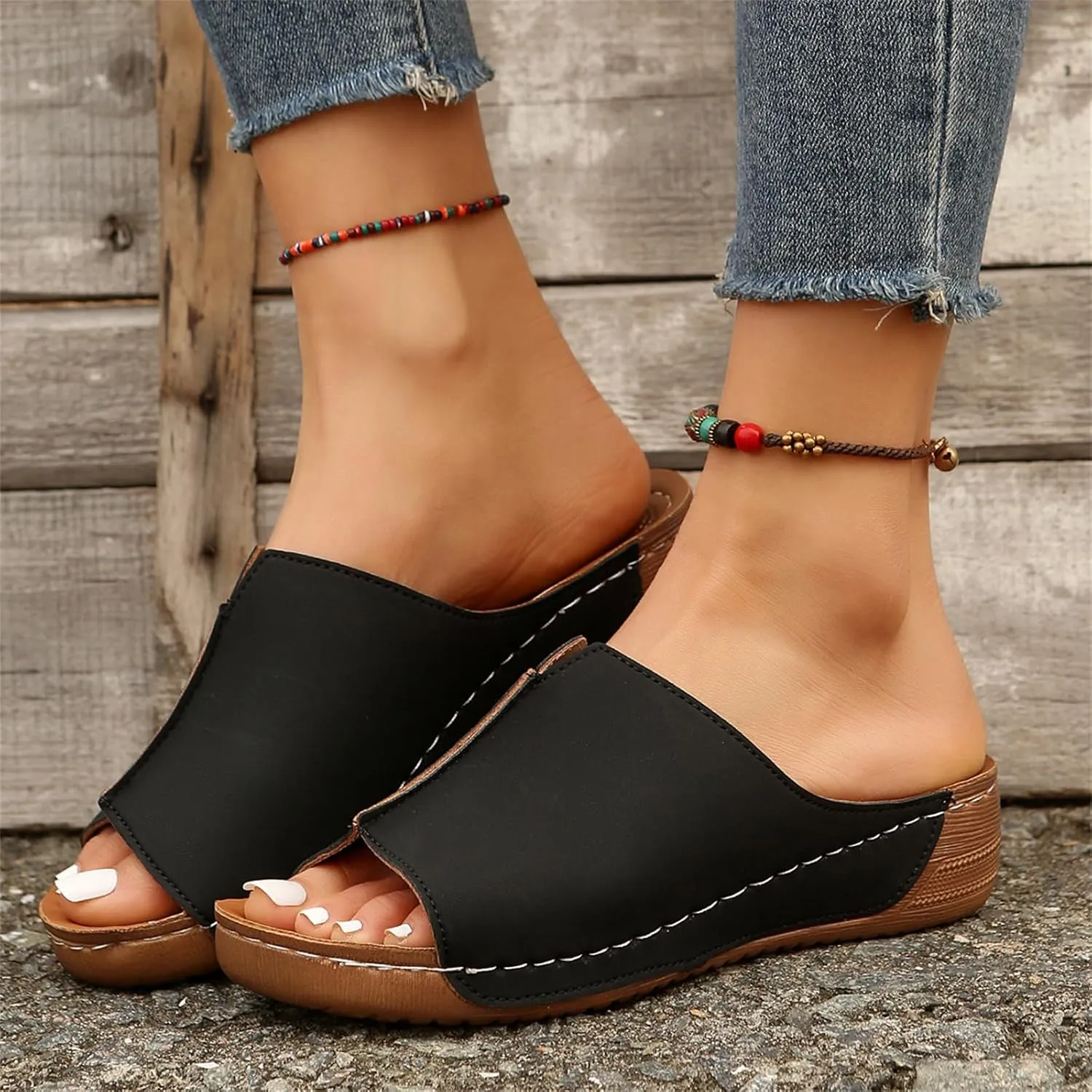 Women's Sandals Comfortable Cute Orthopedic Slippers Anti-Slip Walking Dressy Summer Orthotic Flip Flops with Arch Support