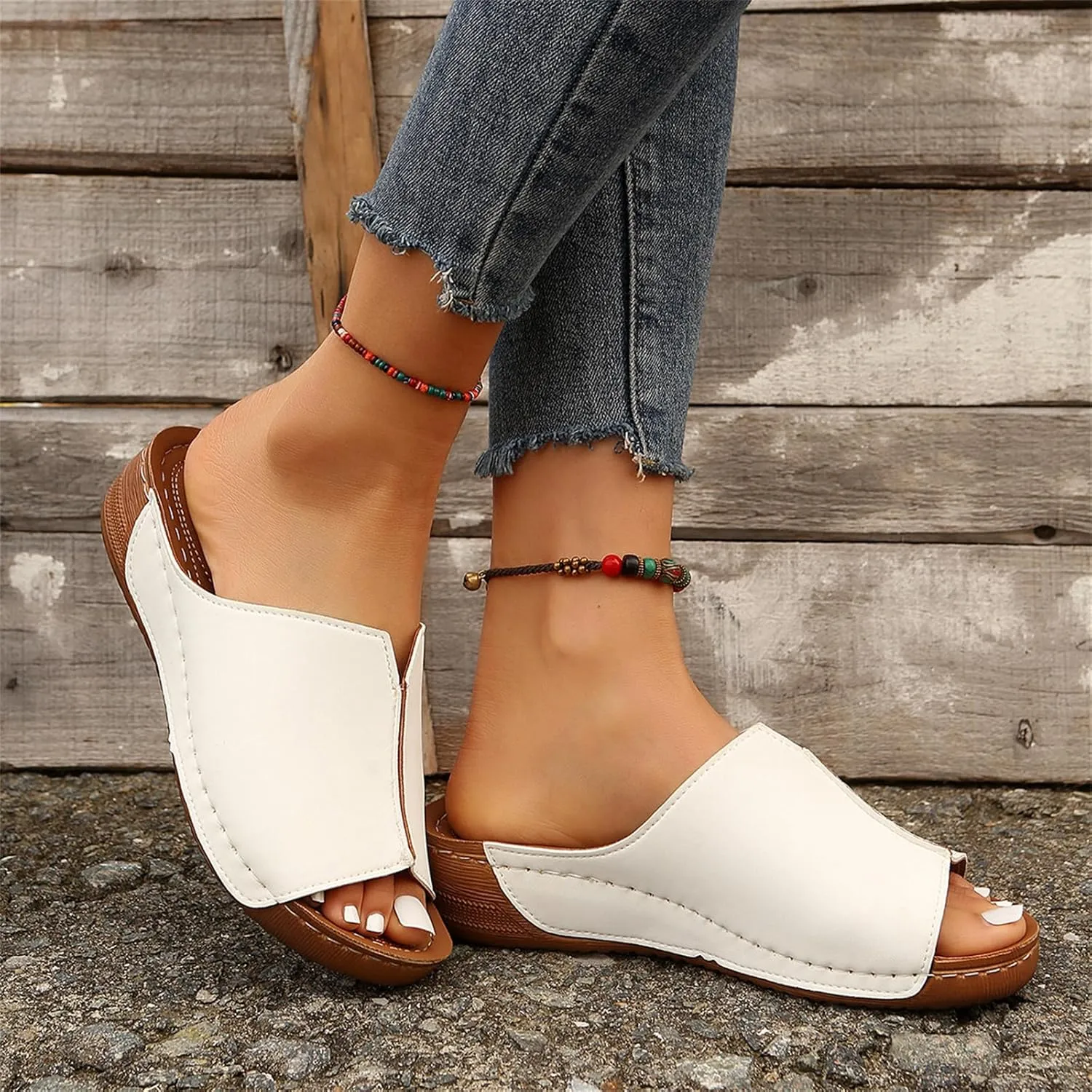 Women's Sandals Comfortable Cute Orthopedic Slippers Anti-Slip Walking Dressy Summer Orthotic Flip Flops with Arch Support