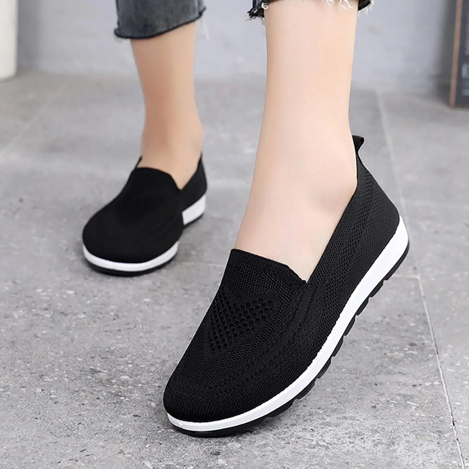 Womens Shoes 7.5 Wide Width Sneakers Walking Shoes Women Comfortable Non Slip Winter Shoes for Women Wide Width Platform Sneaker for Women Sneakers Slip On Stylish Slip On Sneakers for Women 2023