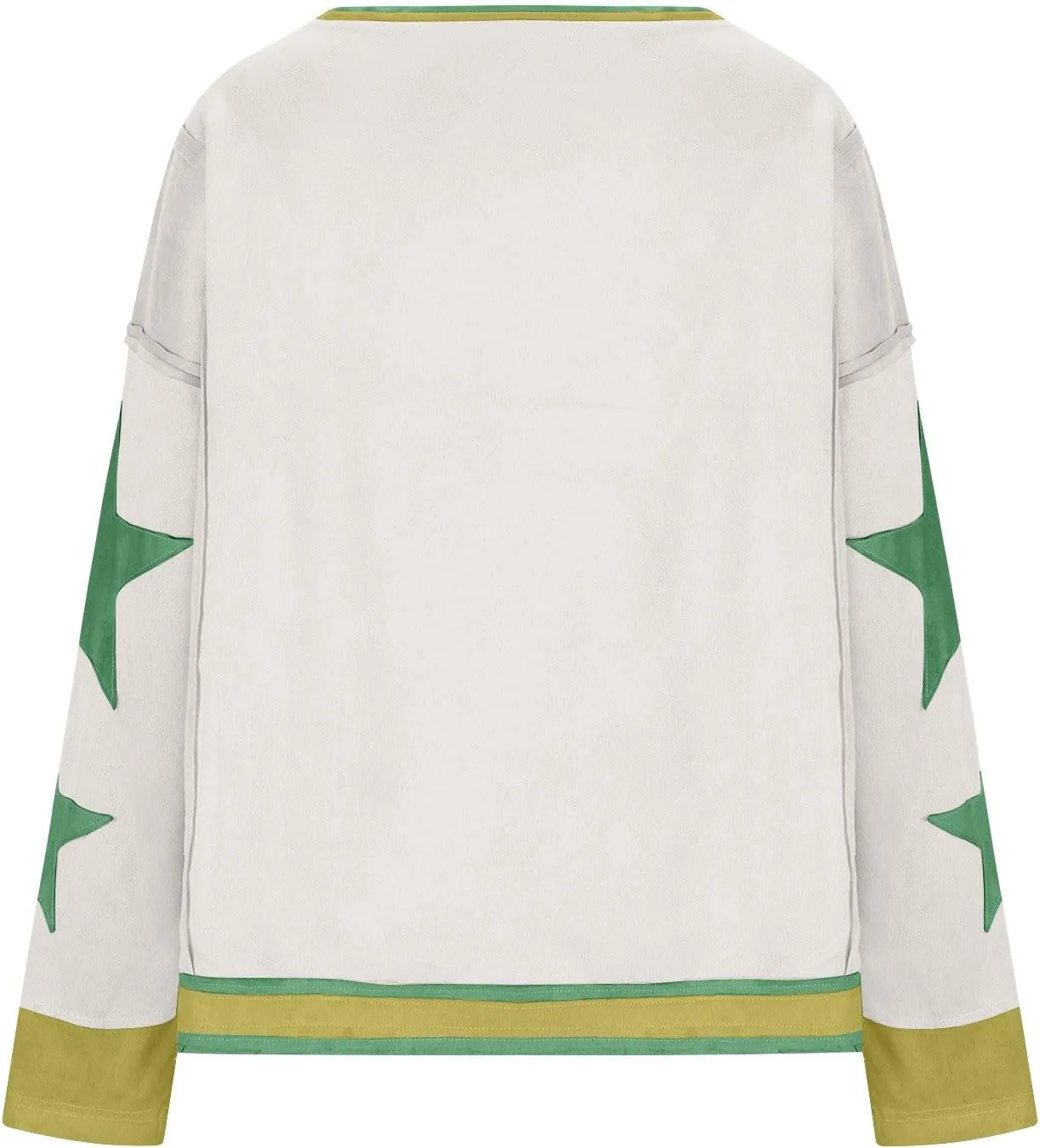 Womens Star Oversized Sweatshirt Crewneck Drop Shoulder Pullover Long Sleeve Shirts Tops Y2K Cute Trendy Clothes
