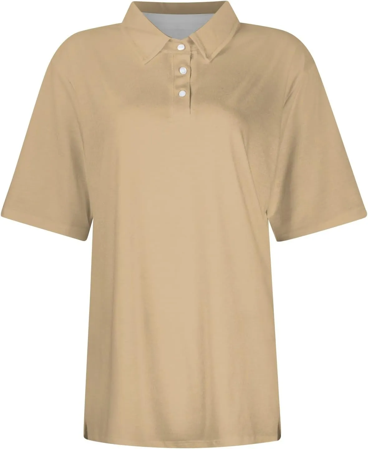 Womens Summer Tops Fashion Dressy Casual Short Sleeve Button Down Collared Polo T-Shirts Loose Fit Blouses